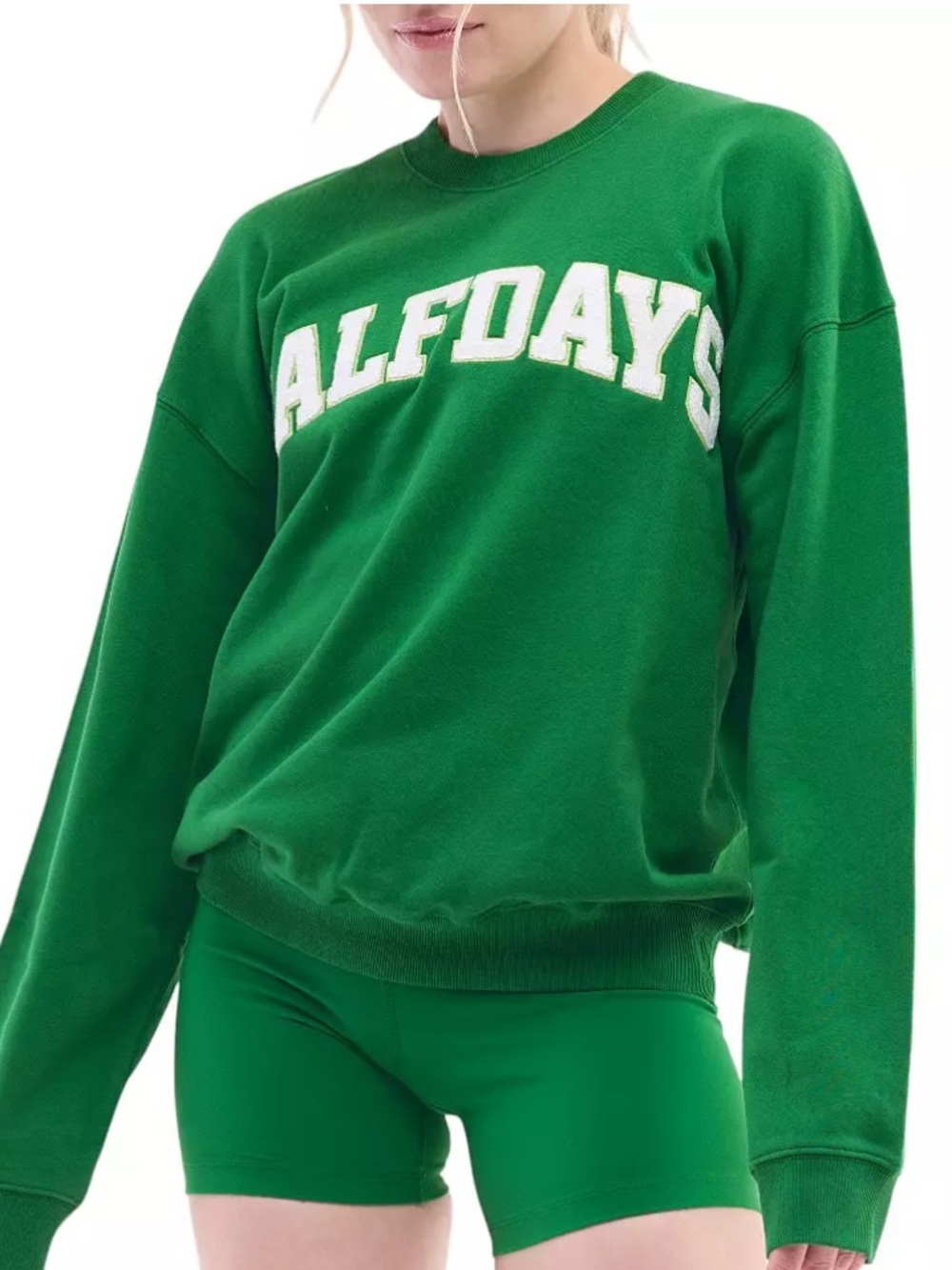 NEW💚 Halfdays Ski Club Crewneck Sweatshirt in Verdant $95